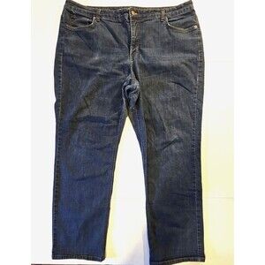 Jones New York Jeans Womens 20W Lexington Straight Stretch Denim Casual
